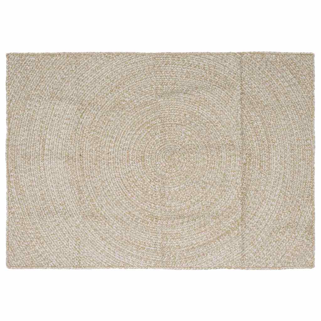 vidaXL Dywany pokojowe Naturalne i białe 140 x 200 cm Juta