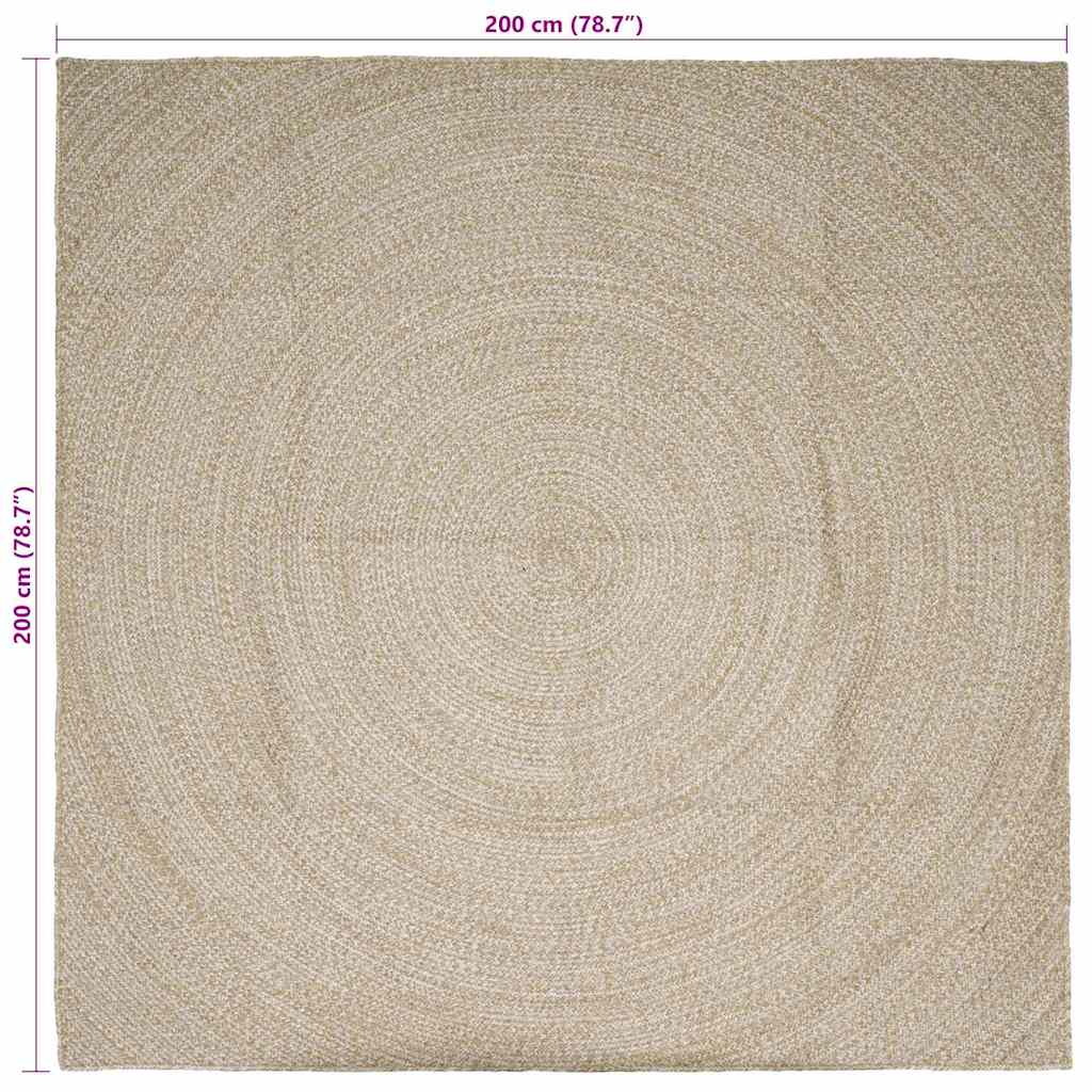 vidaXL Dywany pokojowe Naturalne i białe 200 x 200 cm Juta