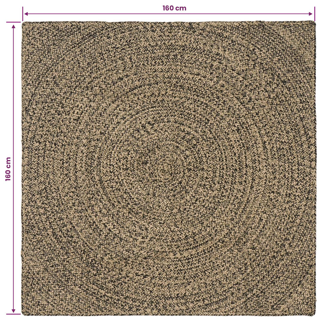 vidaXL Dywany pokojowe Naturalny i czarny 160 x 160 cm Juta