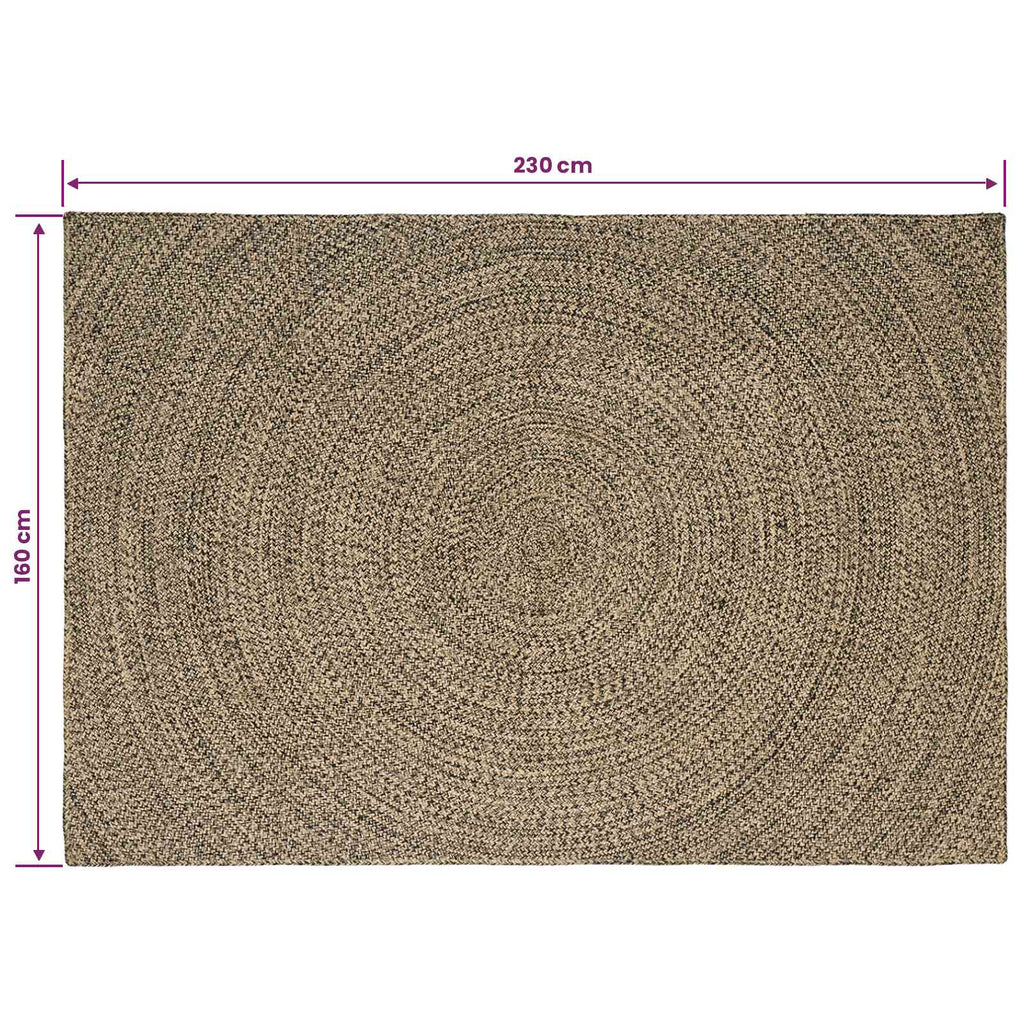 vidaXL Dywany pokojowe Naturalny i czarny 160 x 230 cm Juta