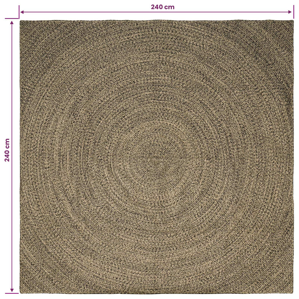 vidaXL Dywany pokojowe Naturalny i czarny 240 x 240 cm Juta