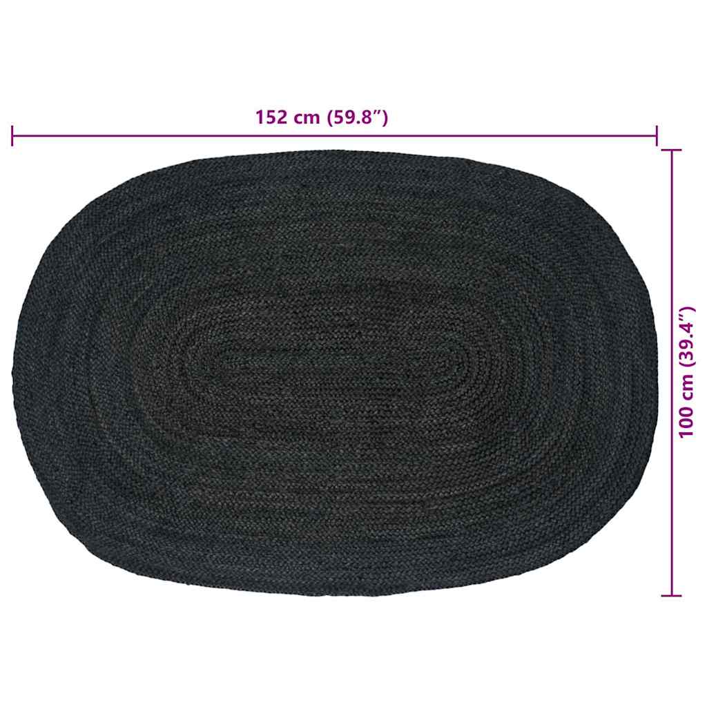 vidaXL Dywany pokojowe ciemnoszary 100 x 152 cm Juta