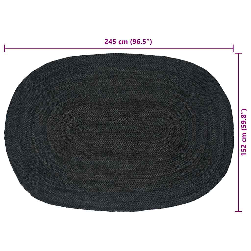vidaXL Dywany pokojowe ciemnoszary 152 x 245 cm Juta