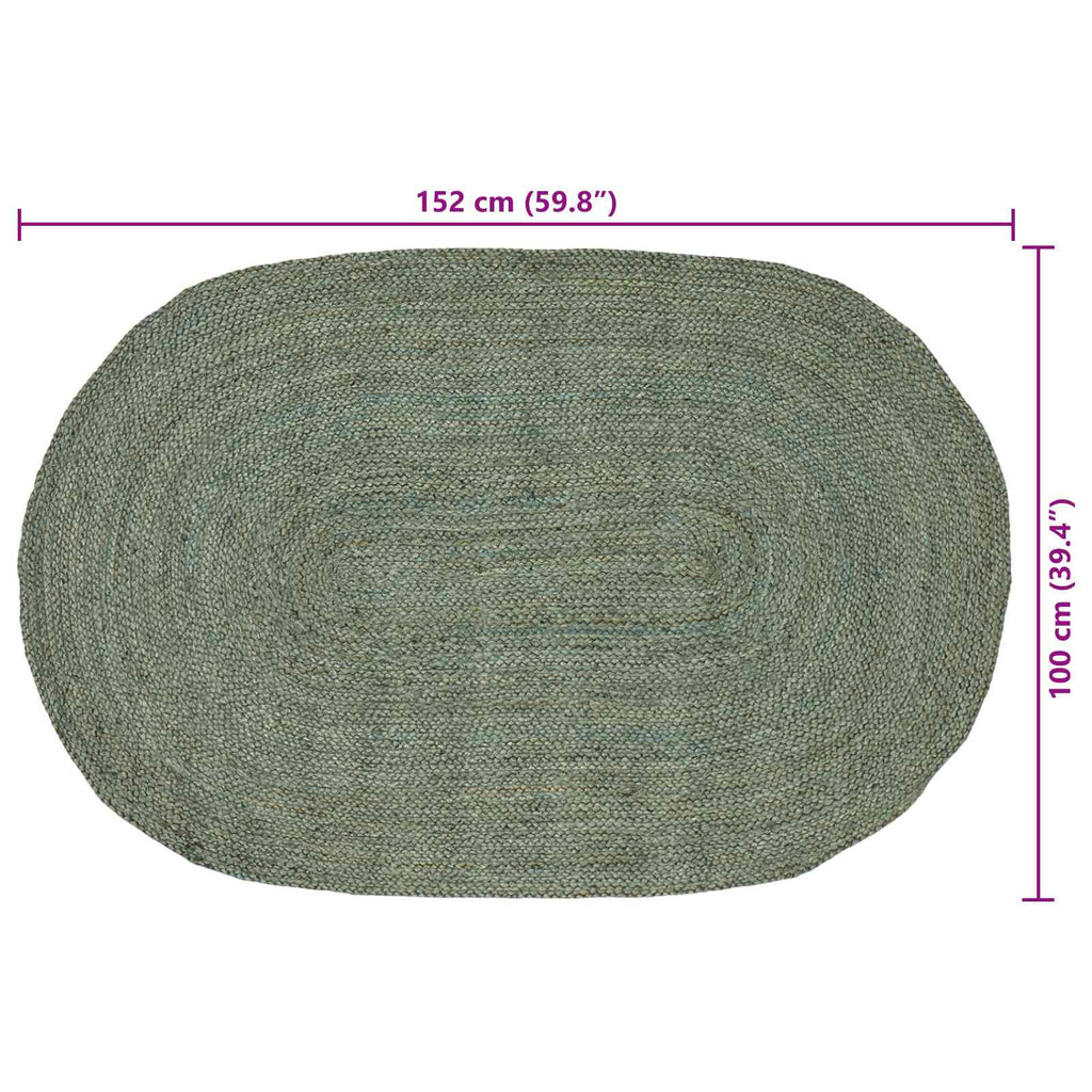 vidaXL Dywany pokojowe Oliwkowy zielony 100 x 152 cm Juta