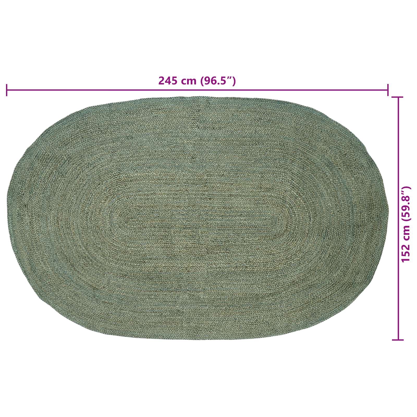 vidaXL Dywany pokojowe Oliwkowy zielony 152 x 245 cm Juta
