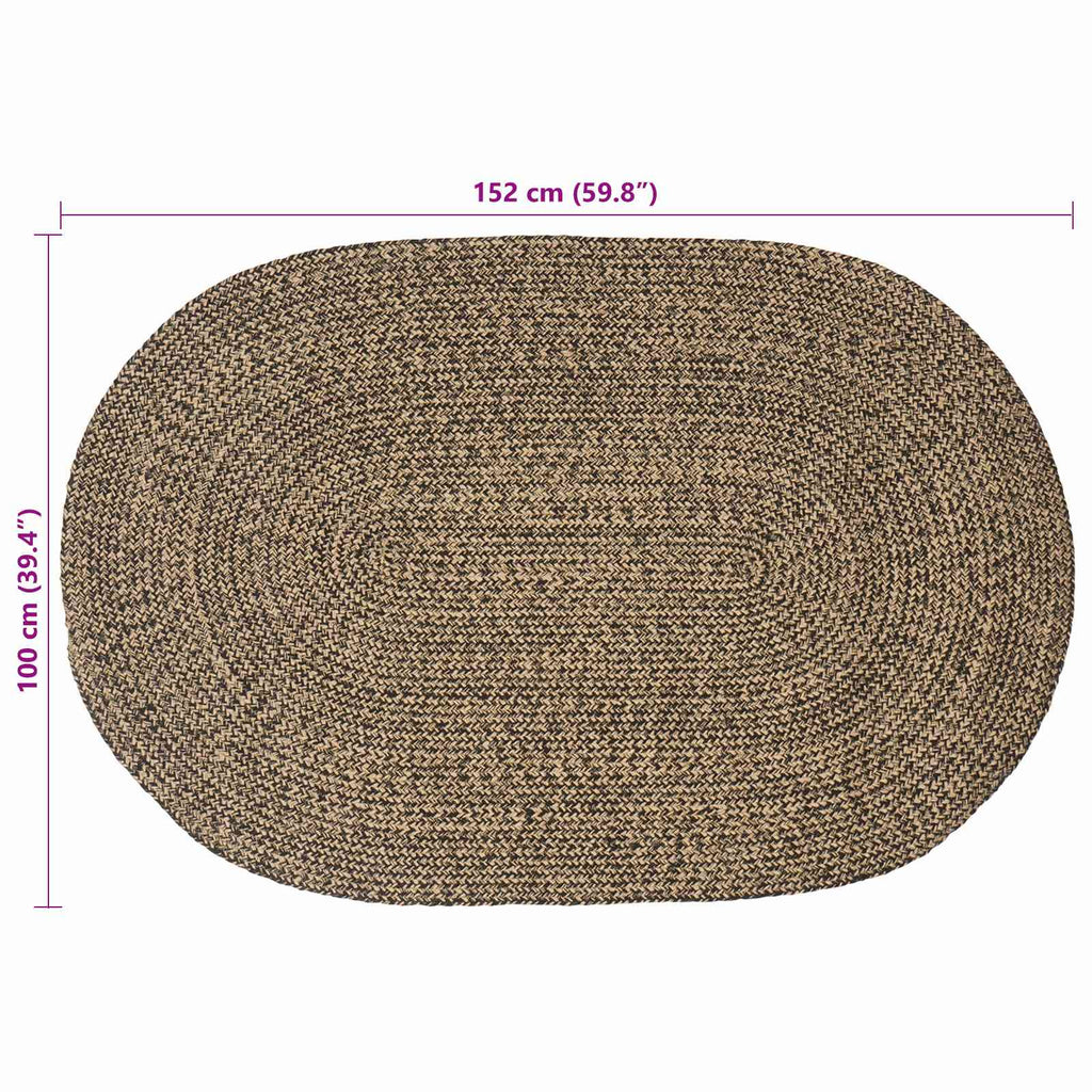 vidaXL Dywany pokojowe Czarny 100 x 152 cm Juta