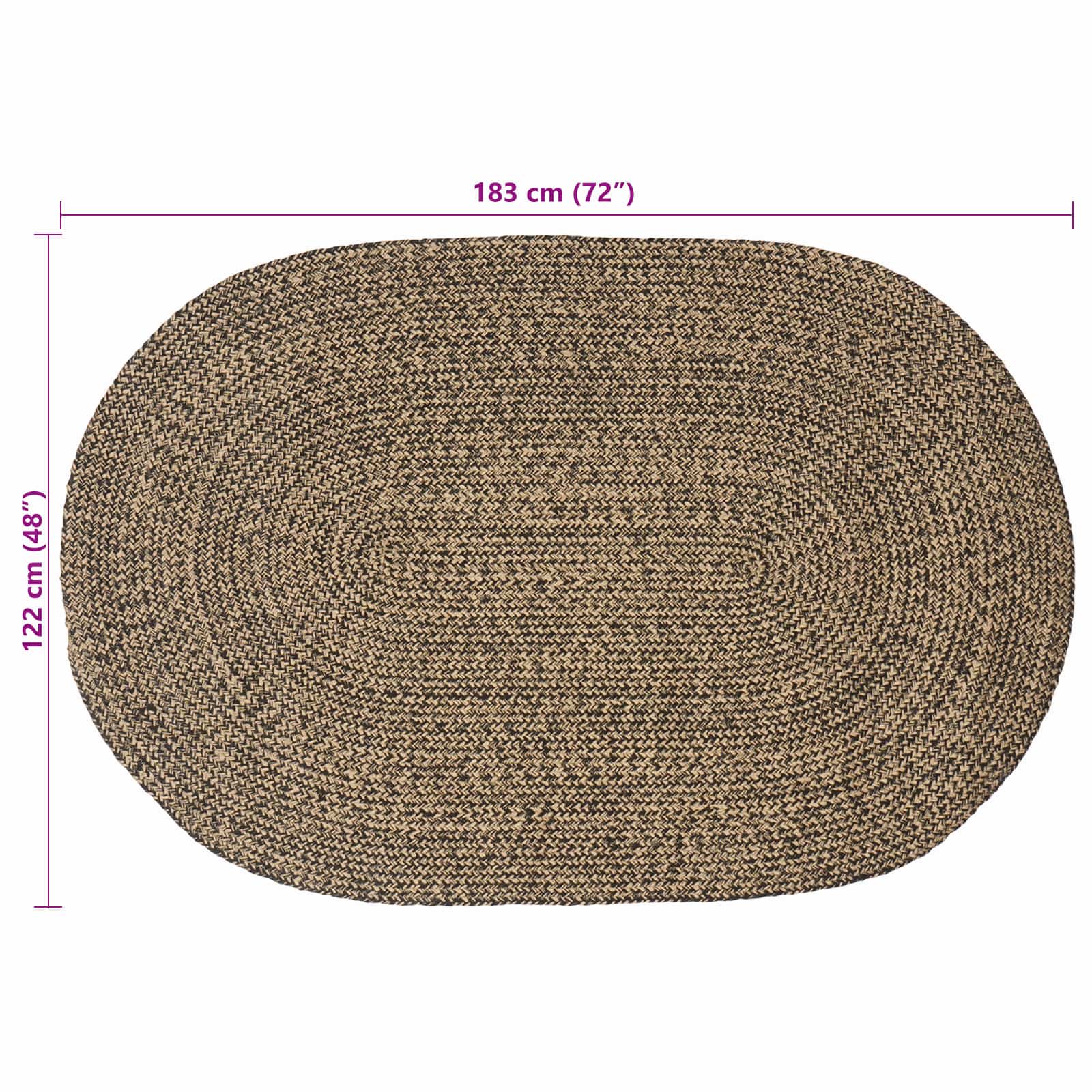 vidaXL Dywany pokojowe Czarny 122 x 183 cm Juta
