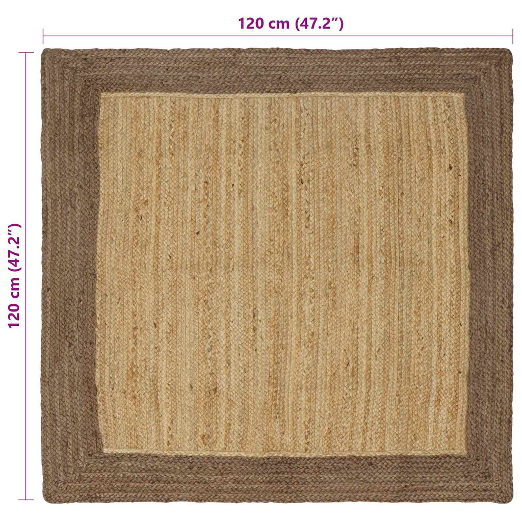 vidaXL Dywany pokojowe Szary 120 x 120 cm Juta
