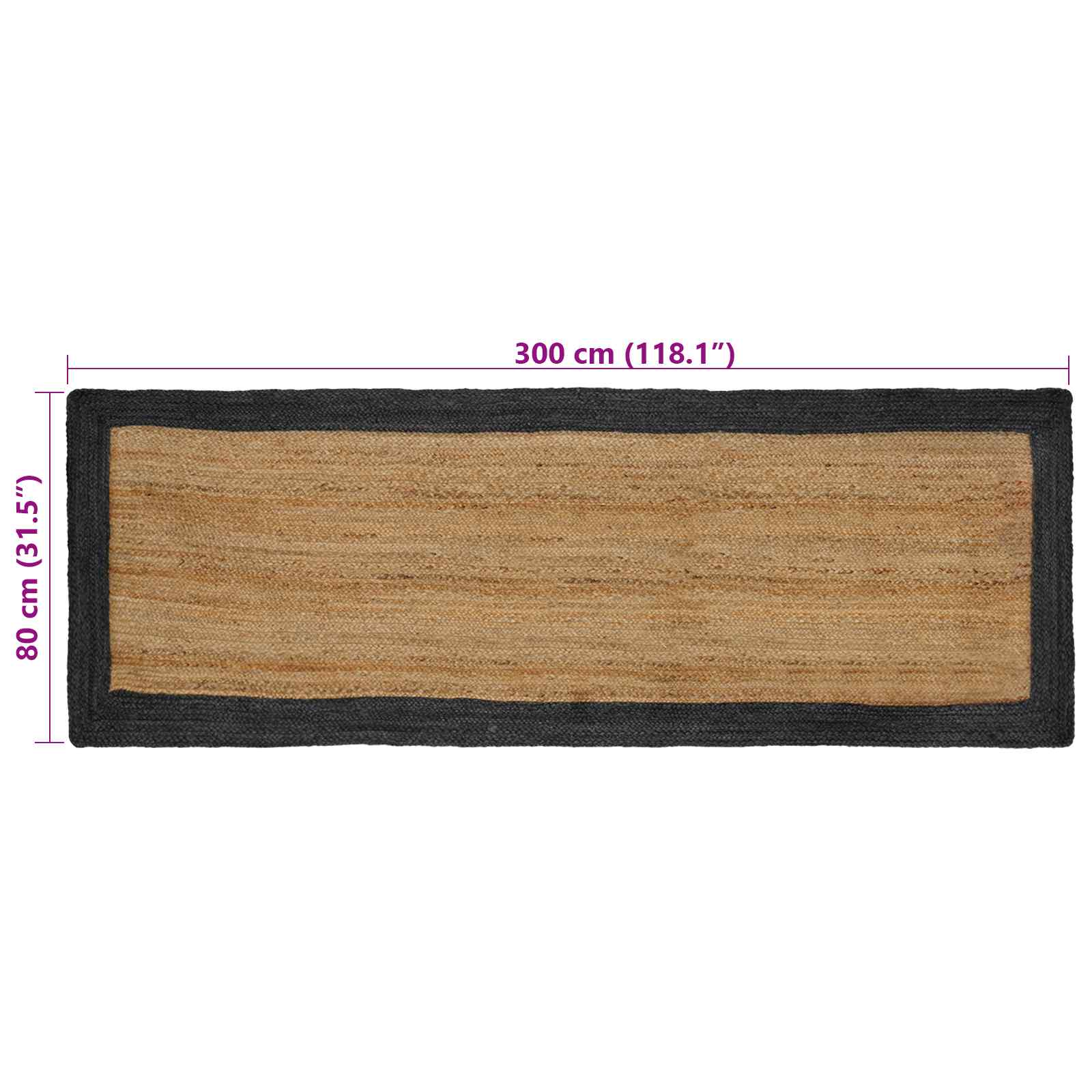 vidaXL Dywany pokojowe ciemnoszary 80 x 300 cm Juta