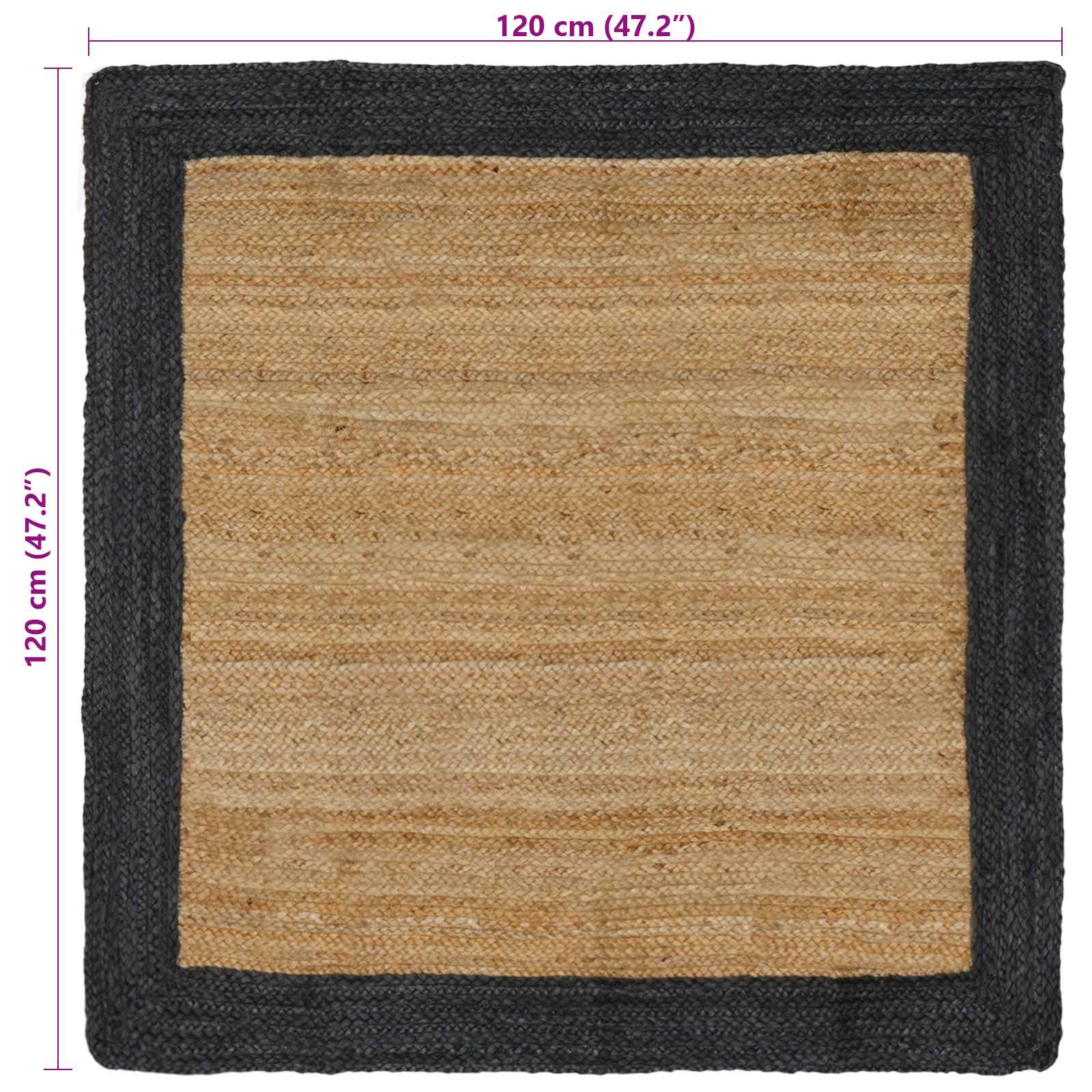 vidaXL Dywany pokojowe ciemnoszary 120 x 120 cm Juta