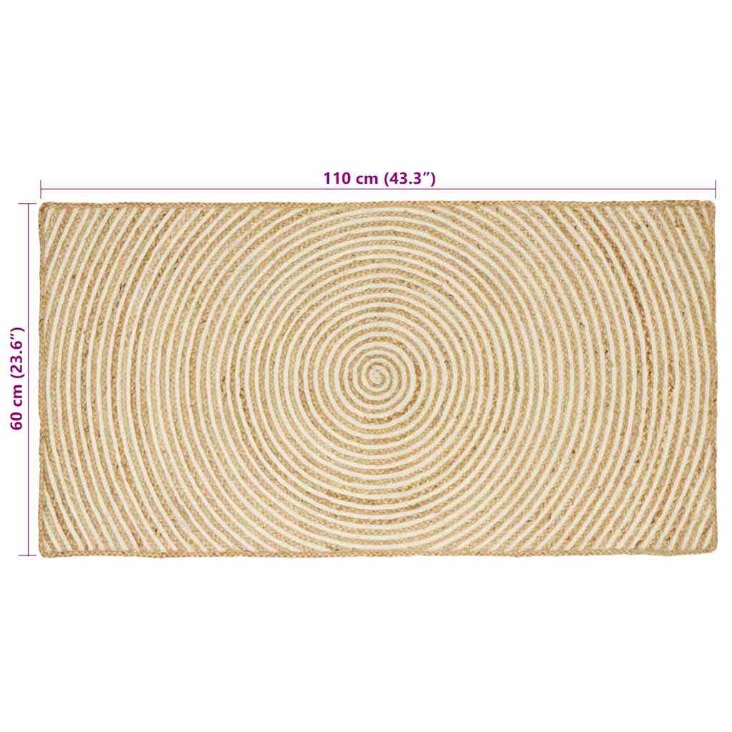 vidaXL Dywany pokojowe Biały 60 x 110 cm Juta