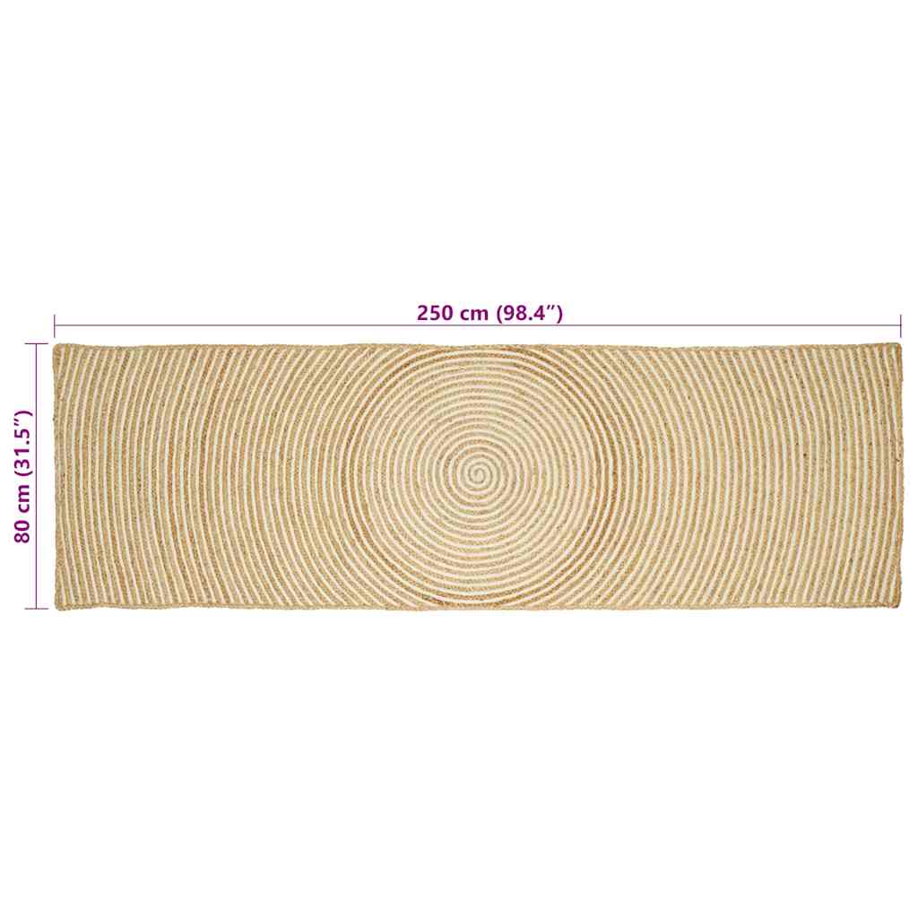 vidaXL Dywany pokojowe Biały 80 x 250 cm Juta