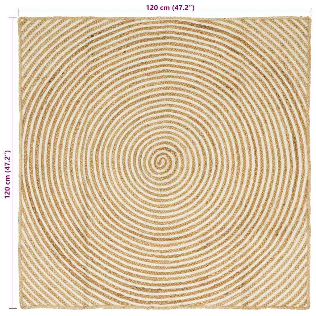 vidaXL Dywany pokojowe Biały 120 x 120 cm Juta