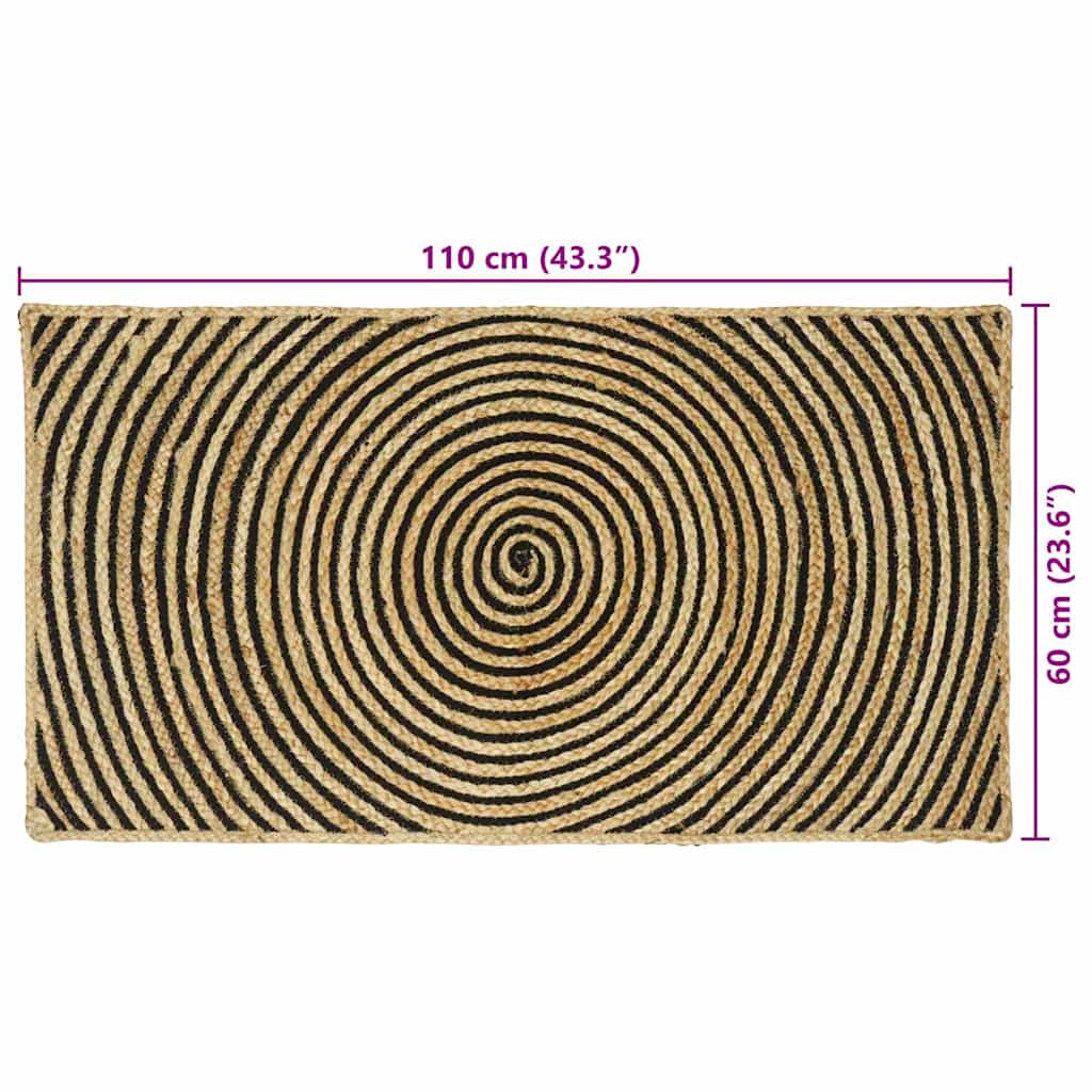 vidaXL Dywany pokojowe Czarny 60 x 110 cm Juta
