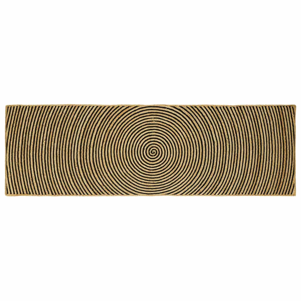 vidaXL Dywany pokojowe Czarny 80 x 250 cm Juta
