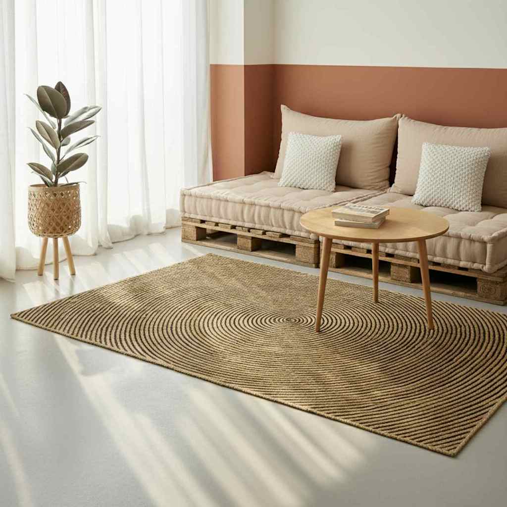 vidaXL Dywany pokojowe Czarny 120 x 170 cm Juta