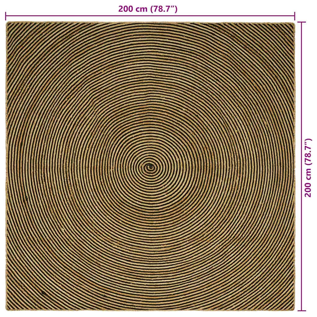 vidaXL Dywany pokojowe Czarny 200 x 200 cm Juta