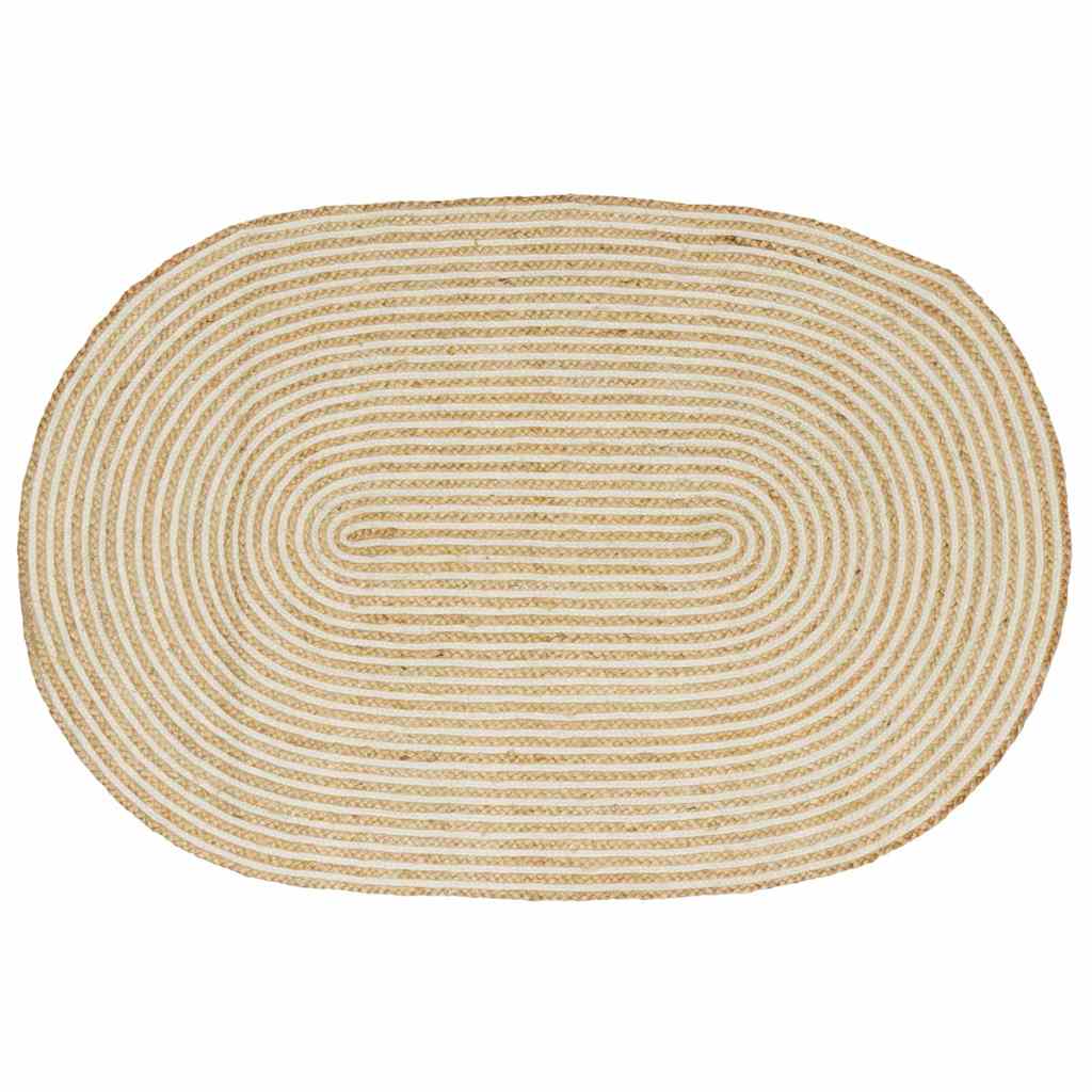 vidaXL Dywany pokojowe Naturalne i białe 100 x 152 cm Juta