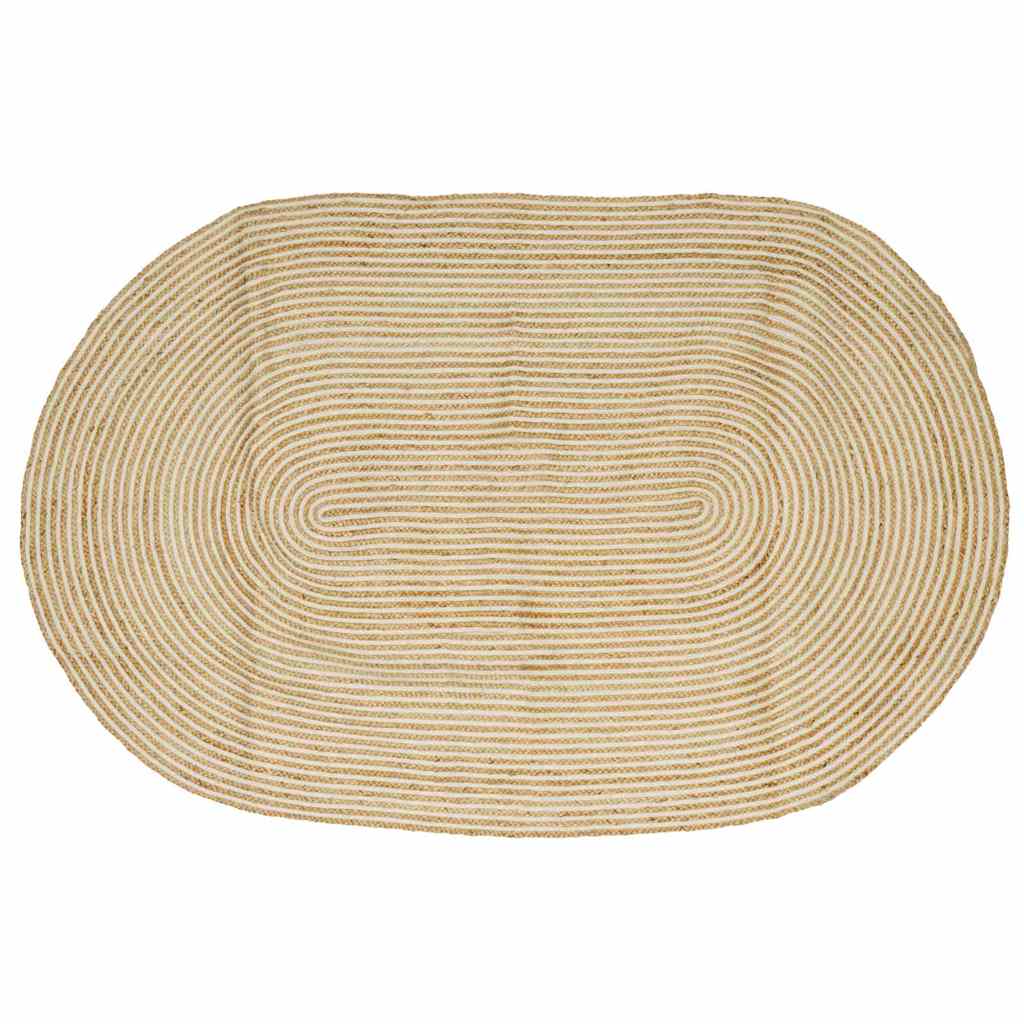 vidaXL Dywany pokojowe Naturalne i białe 152 x 245 cm Juta