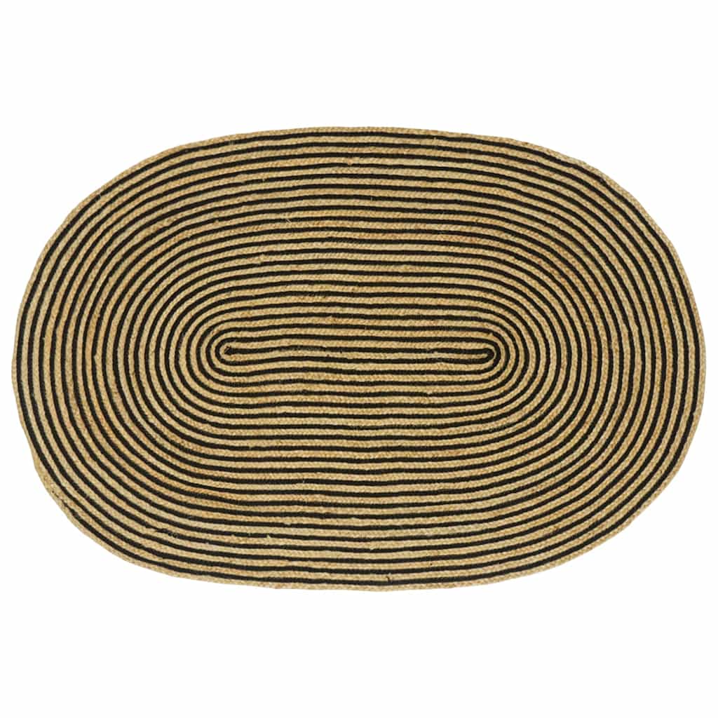 vidaXL Dywany pokojowe Naturalny i czarny 100 x 152 cm Juta