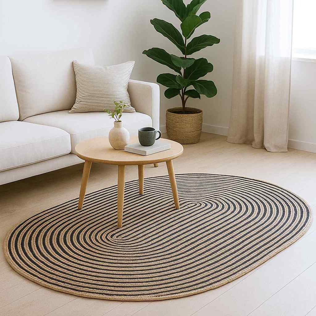 vidaXL Dywany pokojowe Naturalny i czarny 100 x 152 cm Juta
