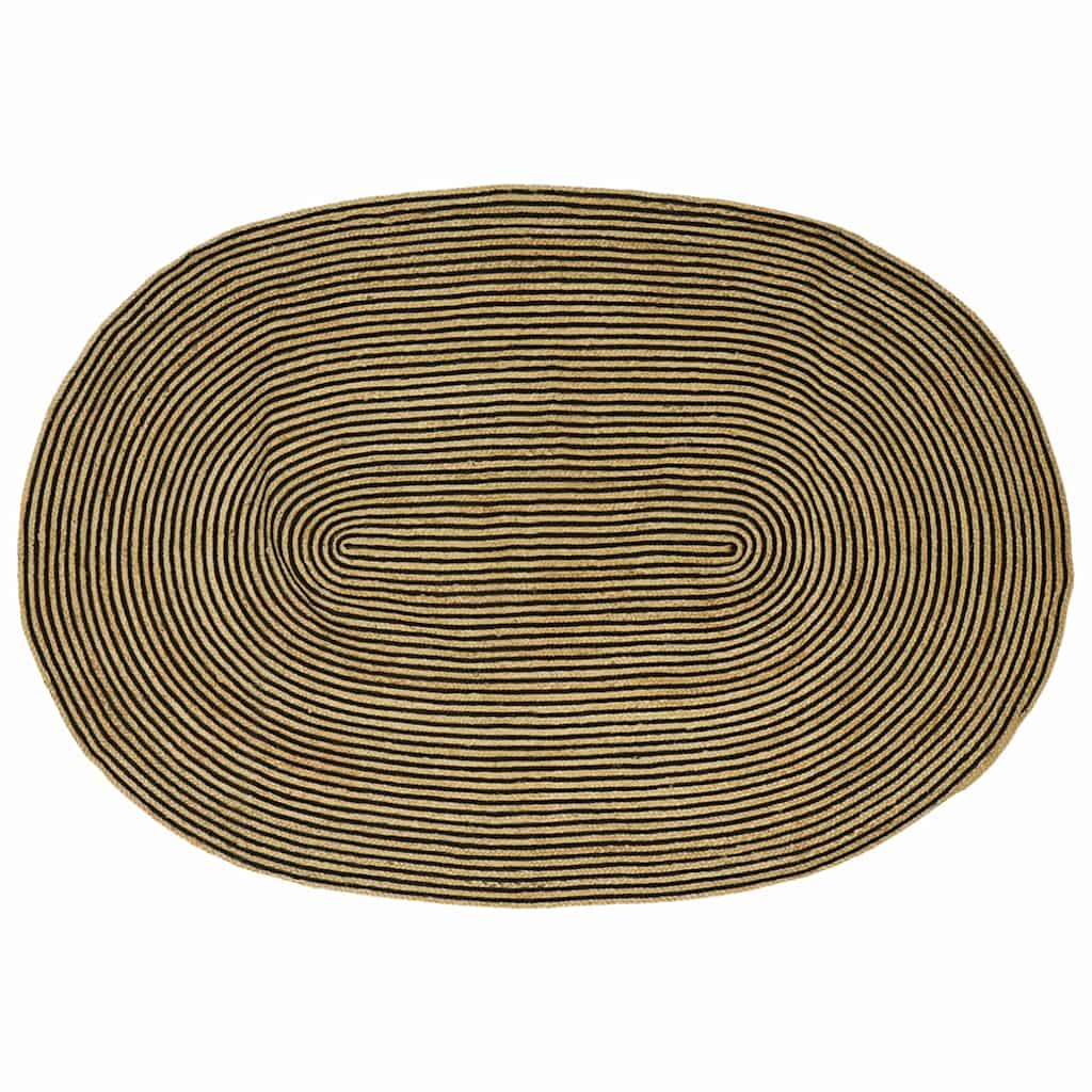 vidaXL Dywany pokojowe Naturalny i czarny 152 x 245 cm Juta
