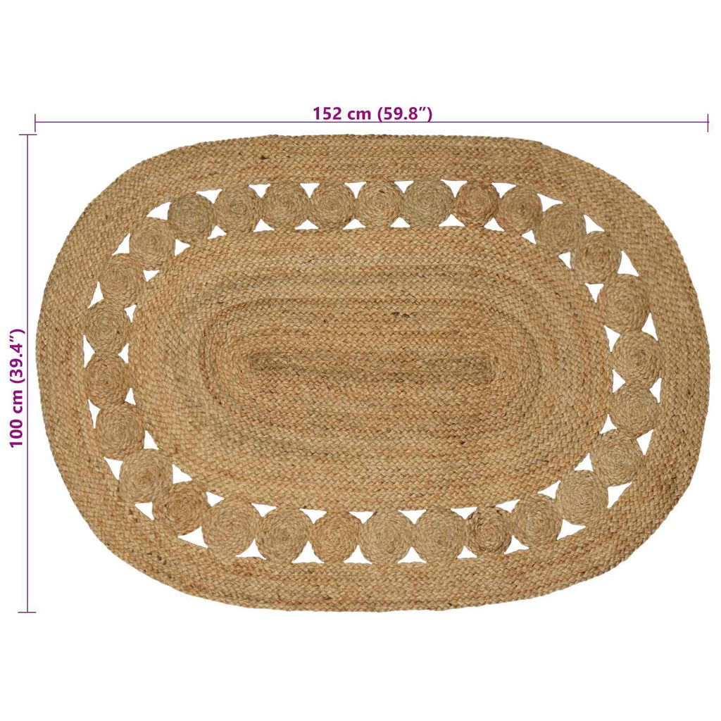 vidaXL Dywany pokojowe naturalny 100 x 152 cm Juta