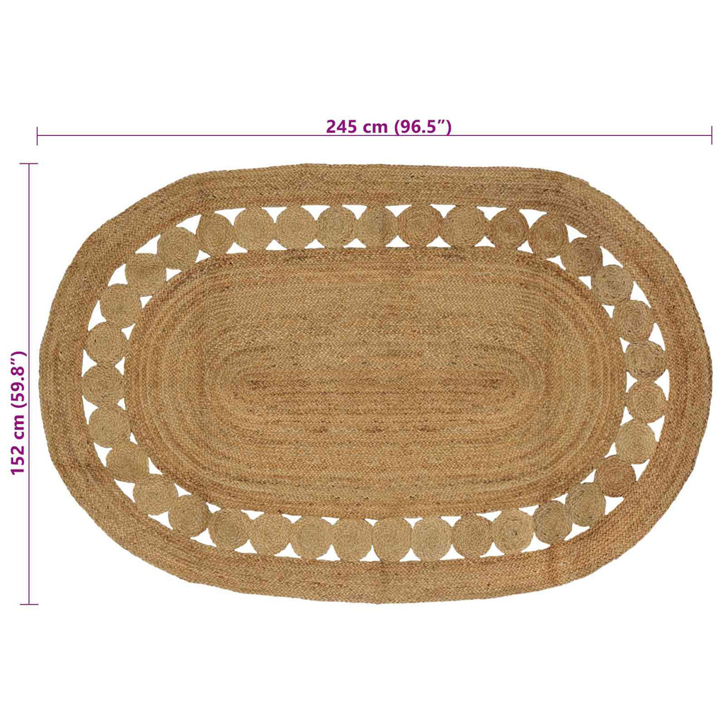 vidaXL Dywany pokojowe naturalny 152 x 245 cm Juta