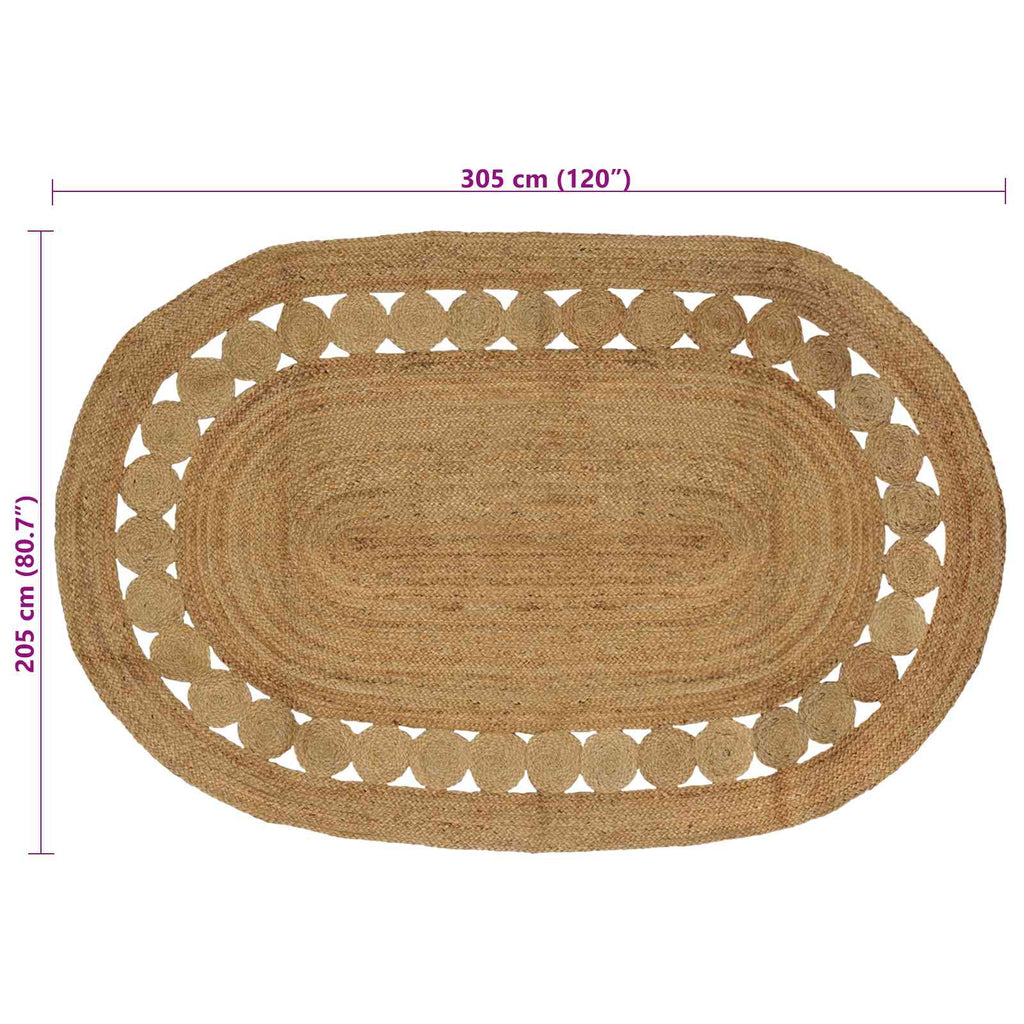 vidaXL Dywany pokojowe naturalny 205 x 305 cm Juta