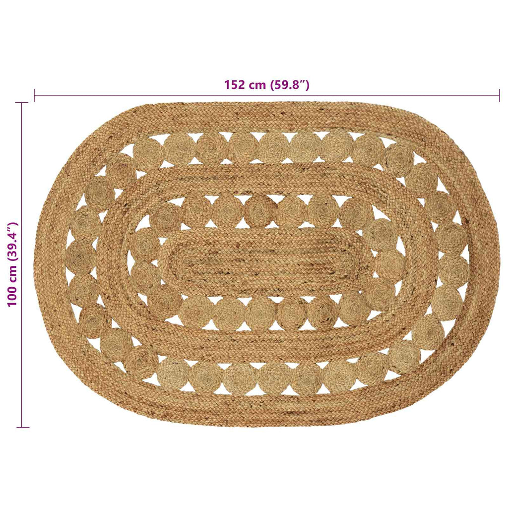 vidaXL Dywany pokojowe naturalny 100 x 152 cm Juta