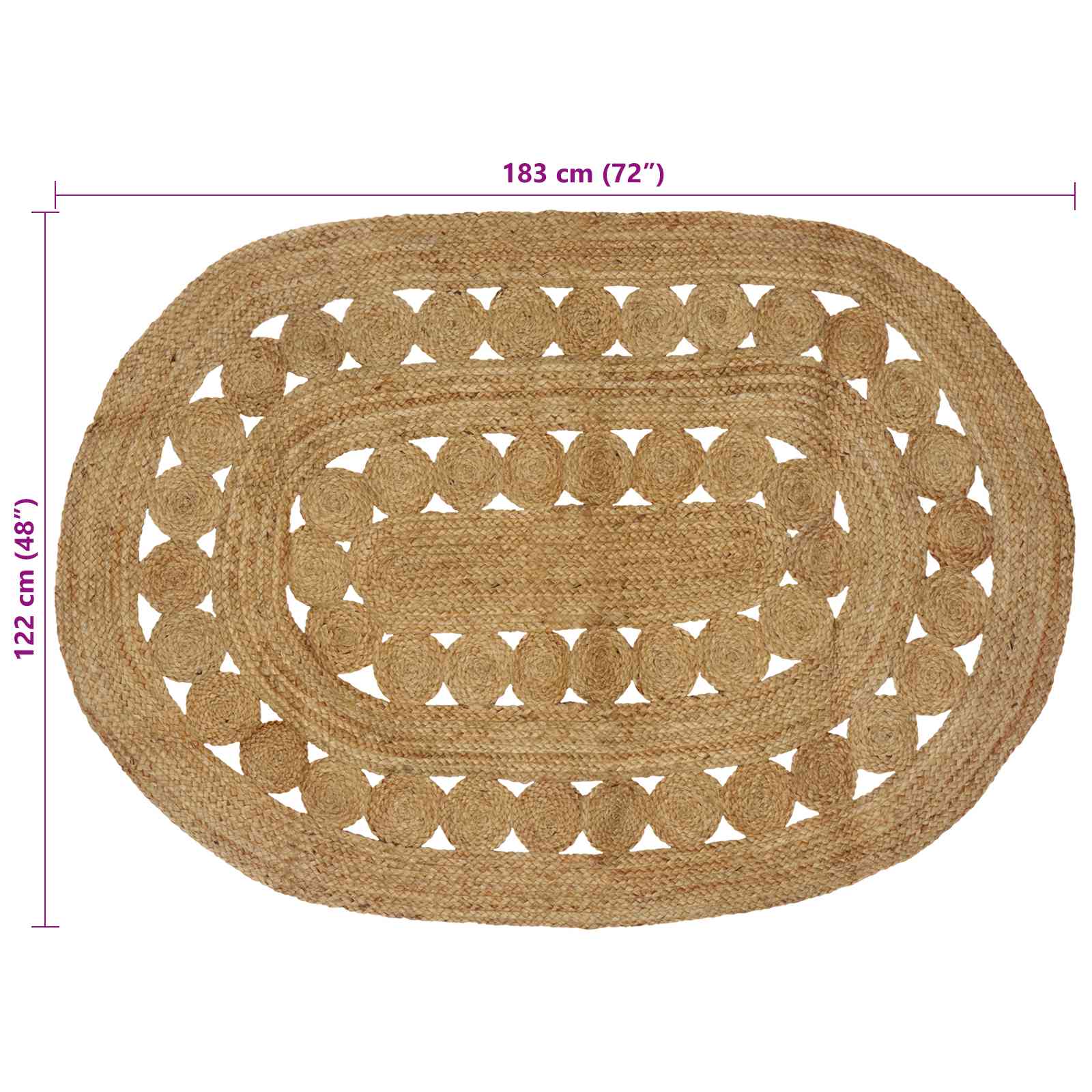 vidaXL Dywany pokojowe naturalny 122 x 183 cm Juta