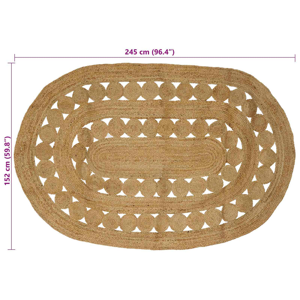 vidaXL Dywany pokojowe naturalny 152 x 245 cm Juta
