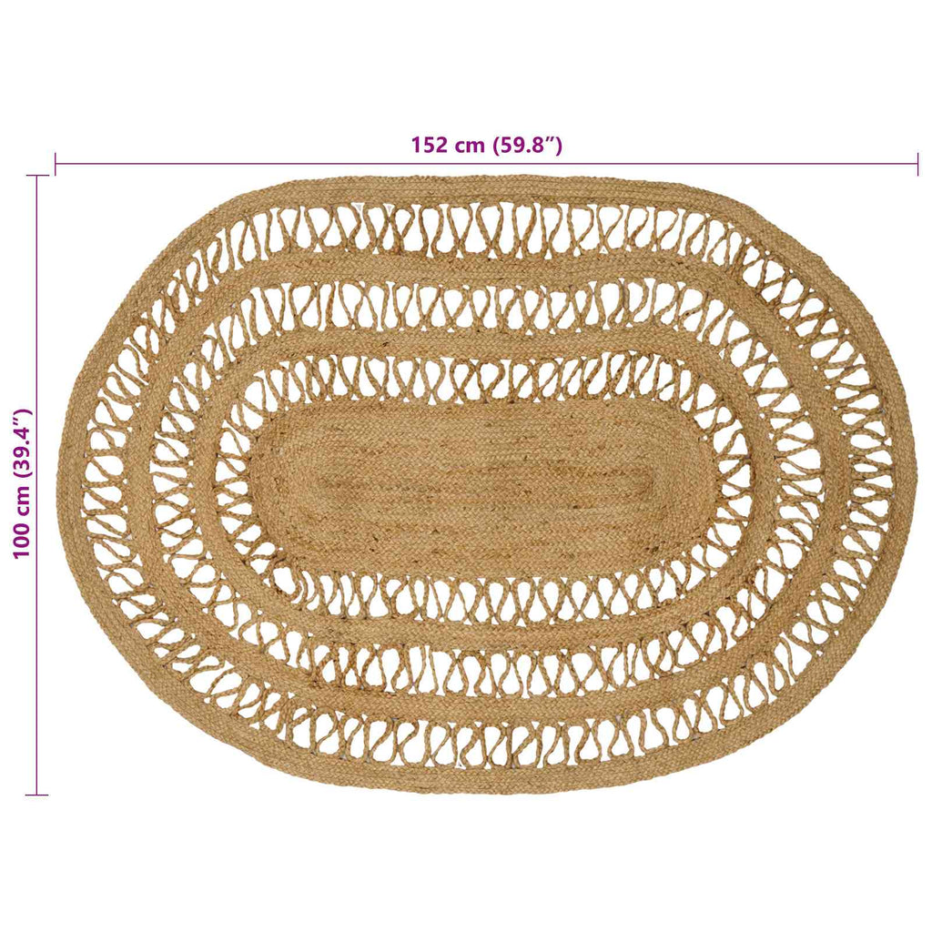 vidaXL Dywany pokojowe naturalny 100 x 152 cm Juta