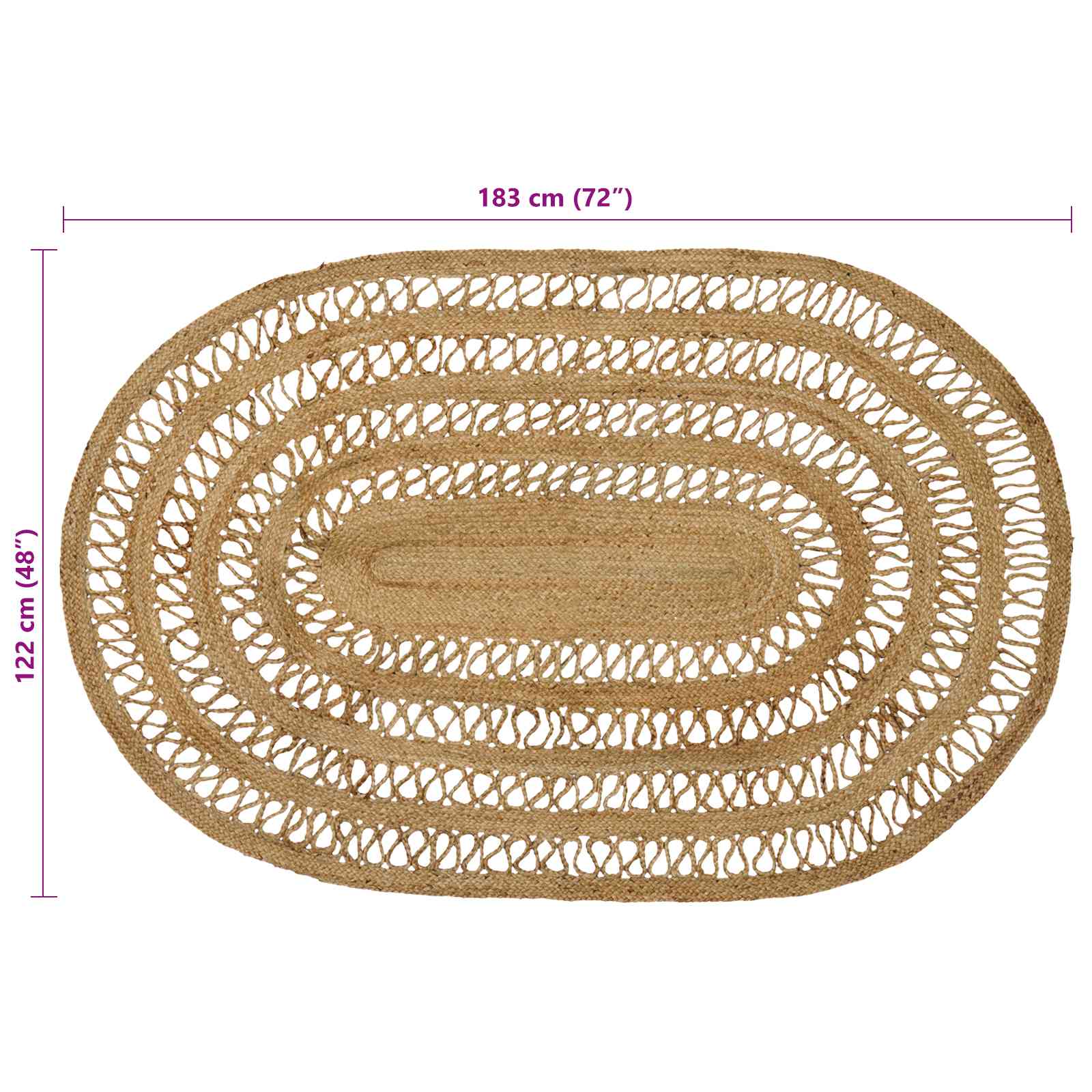 vidaXL Dywany pokojowe naturalny 122 x 183 cm Juta