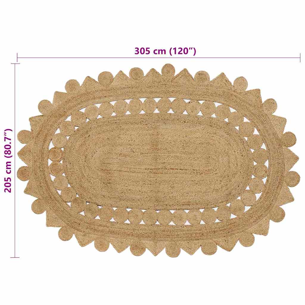 vidaXL Dywany pokojowe naturalny 205 x 305 cm Juta