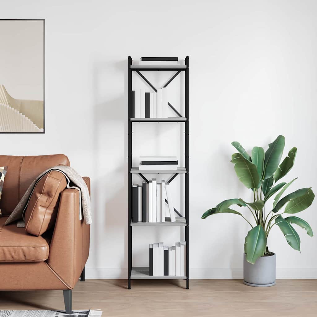 vidaXL Półka na książki Szary dąb sonoma 40 x 30 x 155 cm