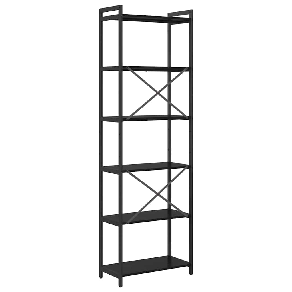 vidaXL Półka na książki Czarny Dąb 60 x 30 x 189,5 cm