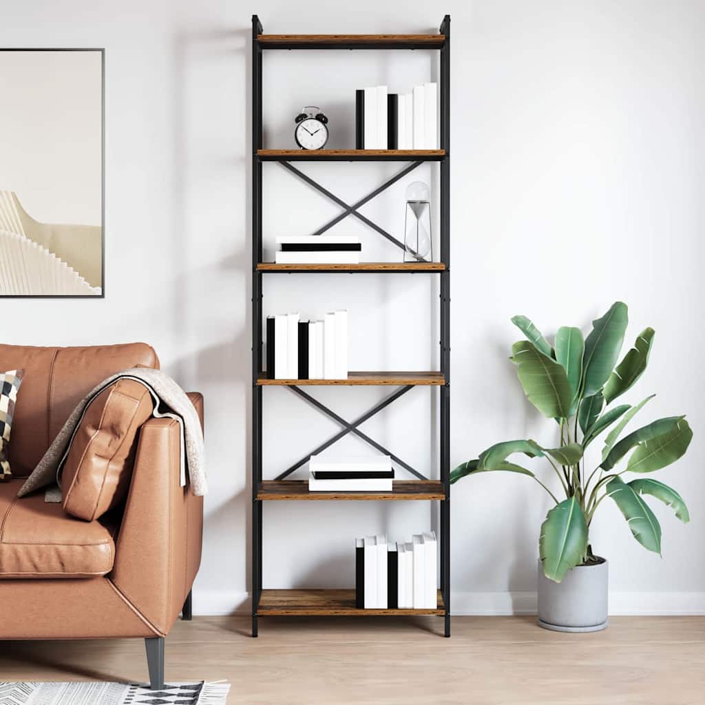vidaXL Półka na książki Stare drewno 60 x 30 x 189,5 cm