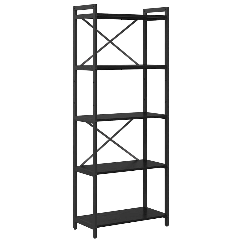vidaXL Półka na książki Czarny Dąb 60 x 30 x 155 cm