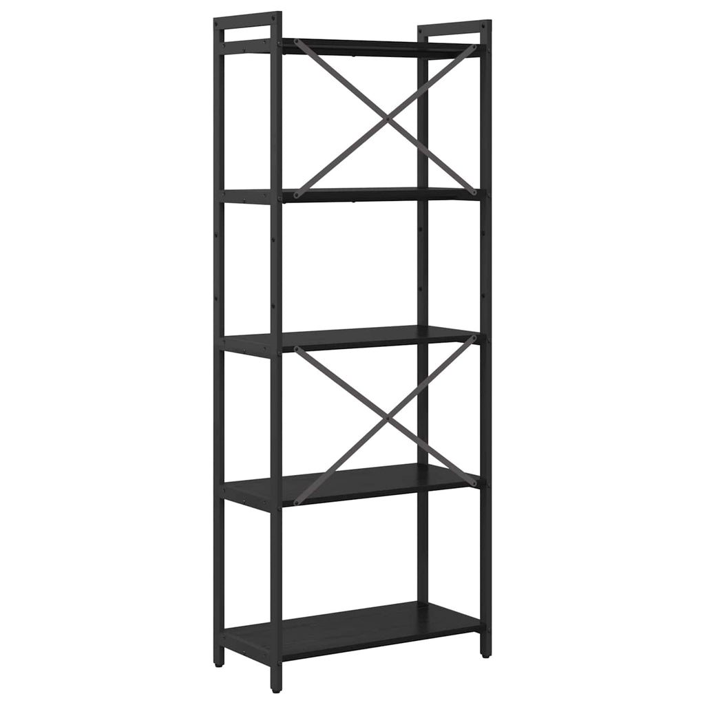 vidaXL Półka na książki Czarny Dąb 60 x 30 x 155 cm