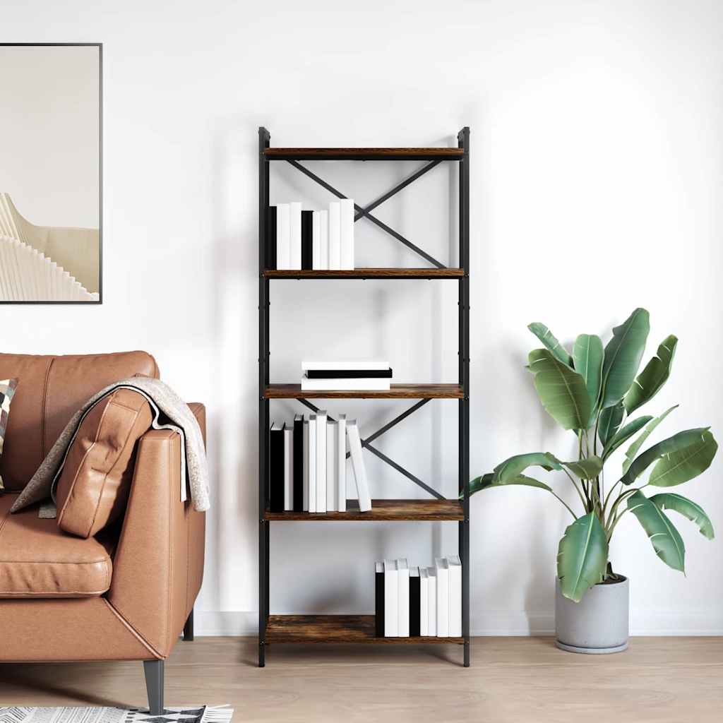 vidaXL Półka na książki Dąb wędzony 60 x 30 x 155 cm