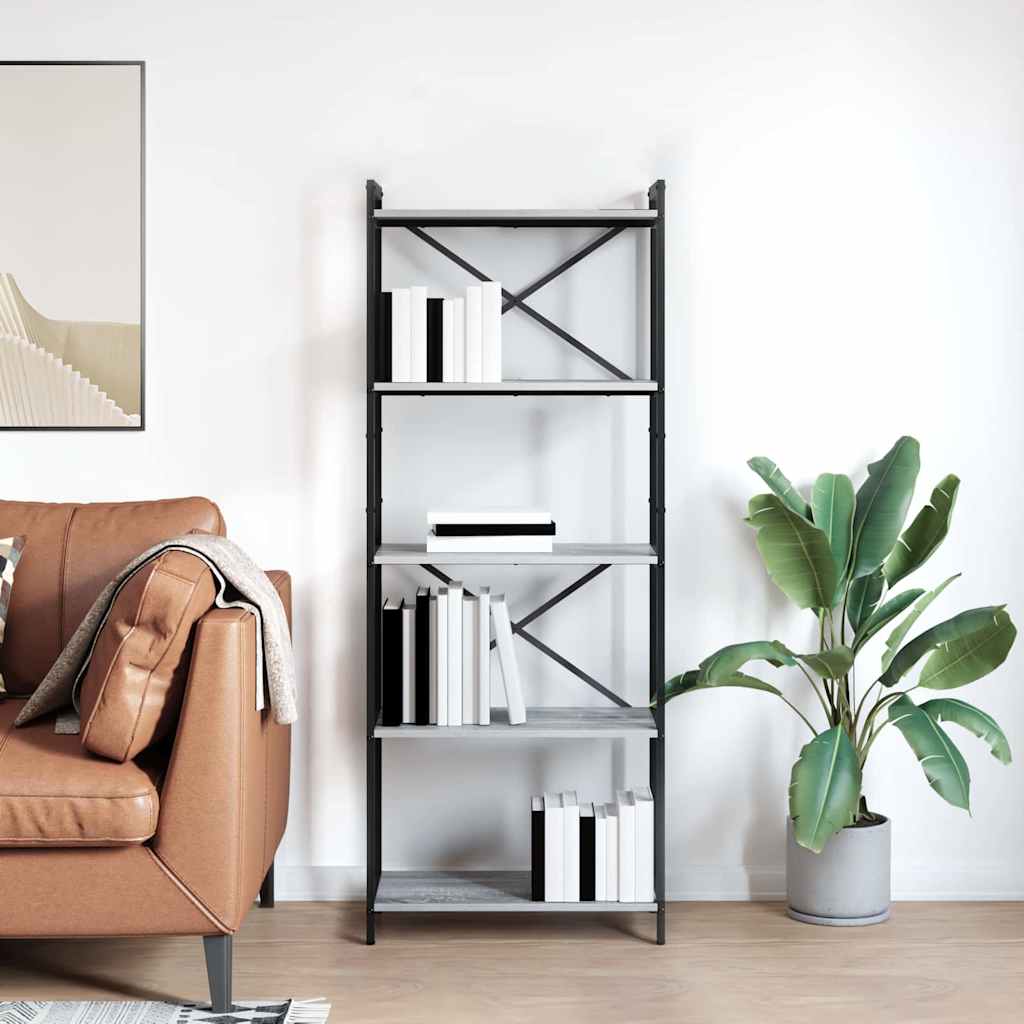 vidaXL Półka na książki Szary dąb sonoma 60 x 30 x 155 cm