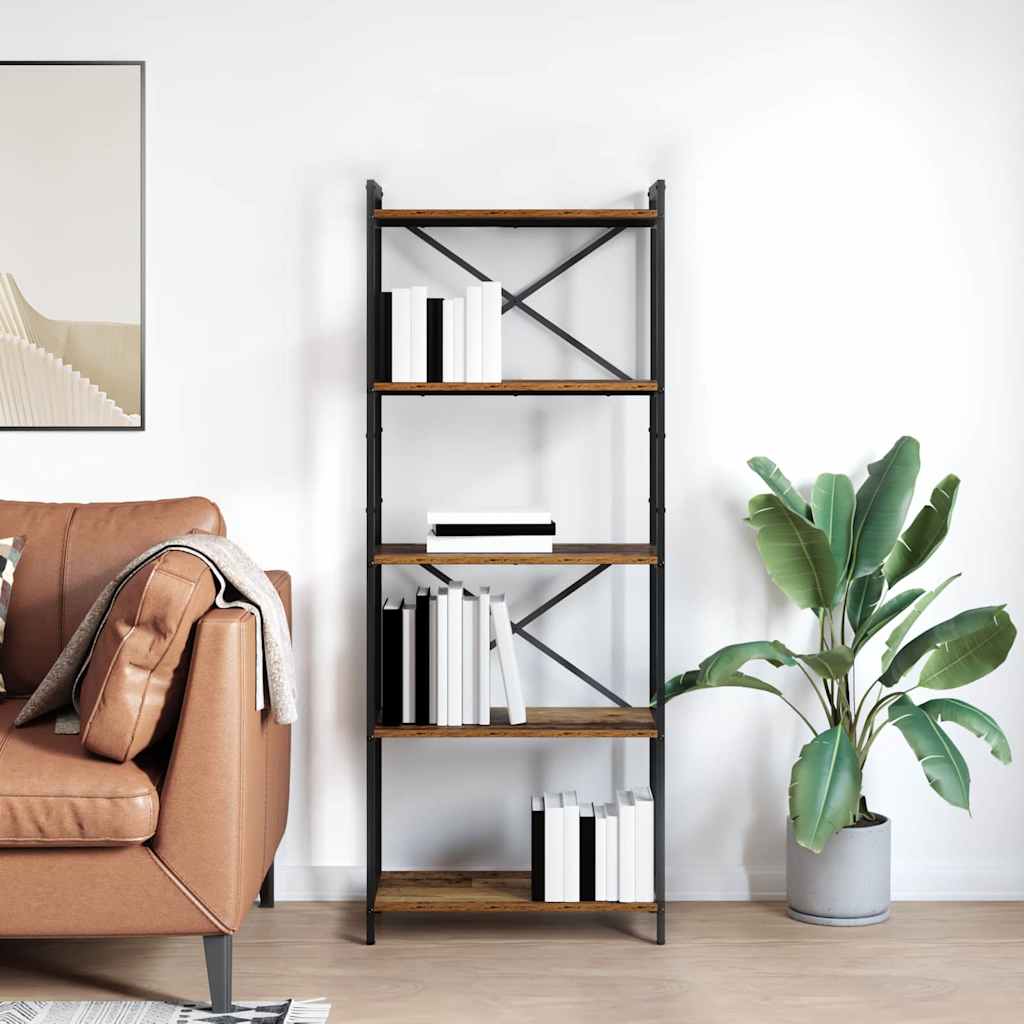 vidaXL Półka na książki Stare drewno 60 x 30 x 155 cm