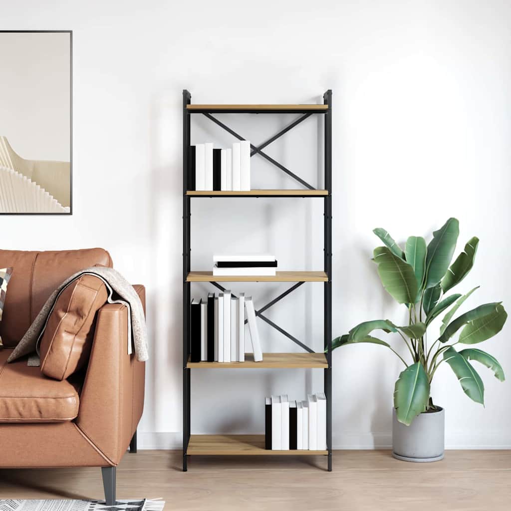 vidaXL Półka na książki Dąb rzemieślniczy 60 x 30 x 155 cm