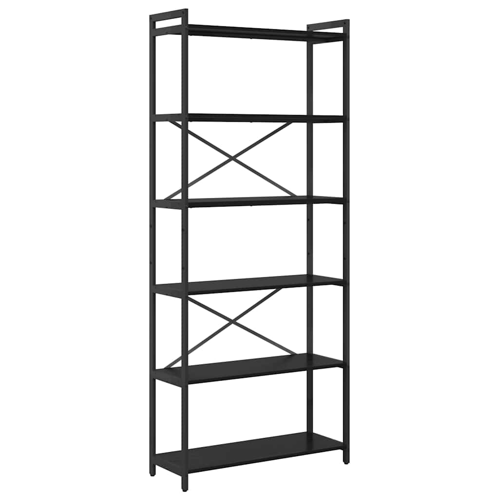 vidaXL Półka na książki Czarny Dąb 80 x 30 x 189,5 cm