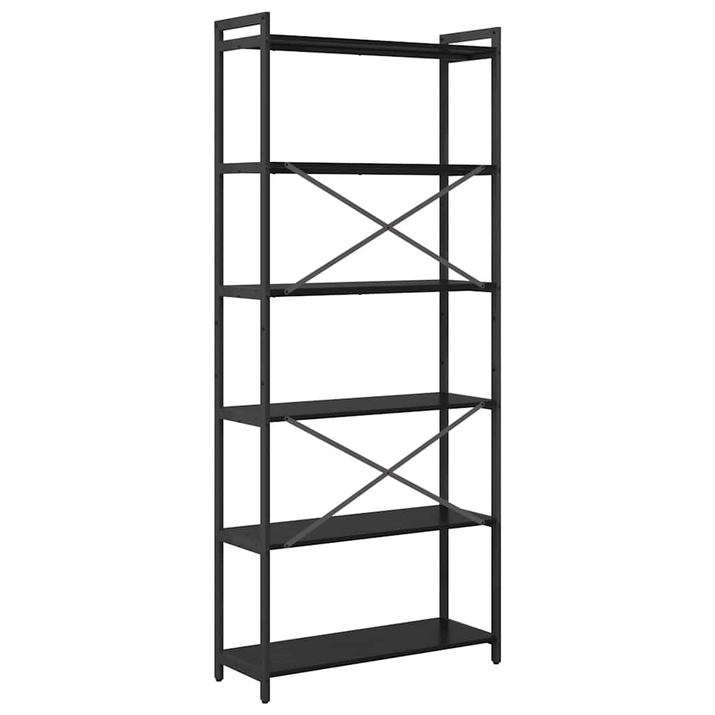 vidaXL Półka na książki Czarny Dąb 80 x 30 x 189,5 cm