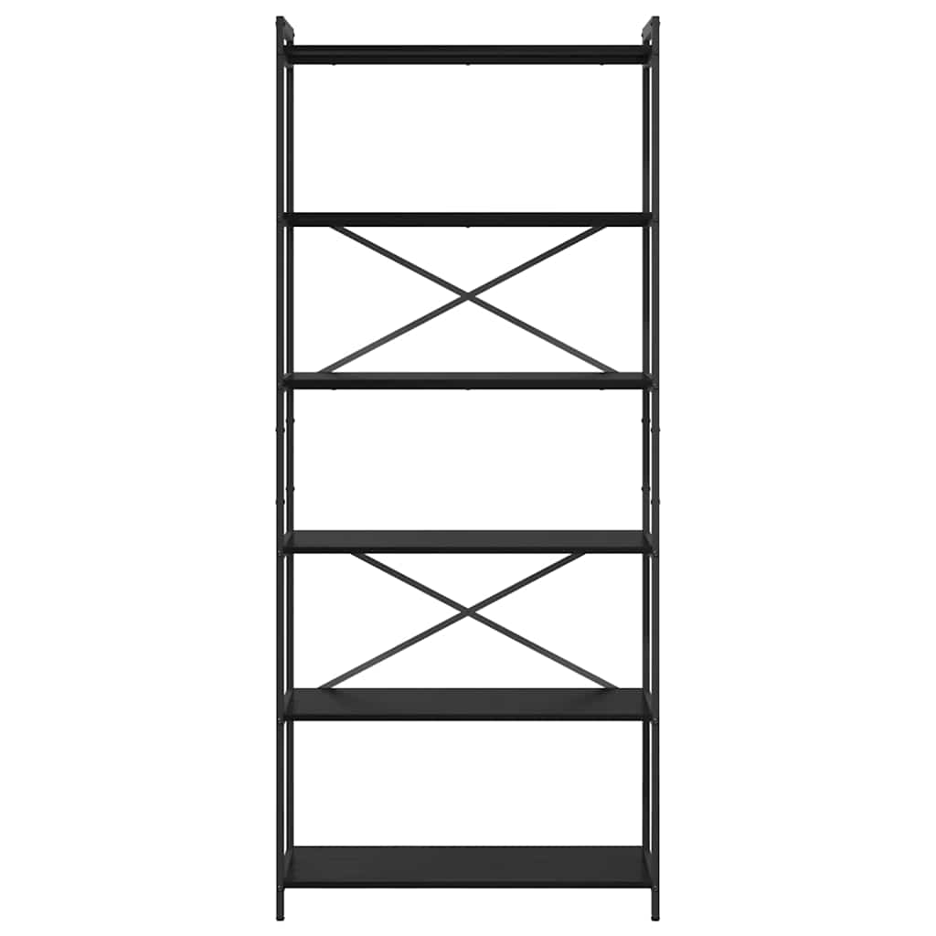 vidaXL Półka na książki Czarny Dąb 80 x 30 x 189,5 cm