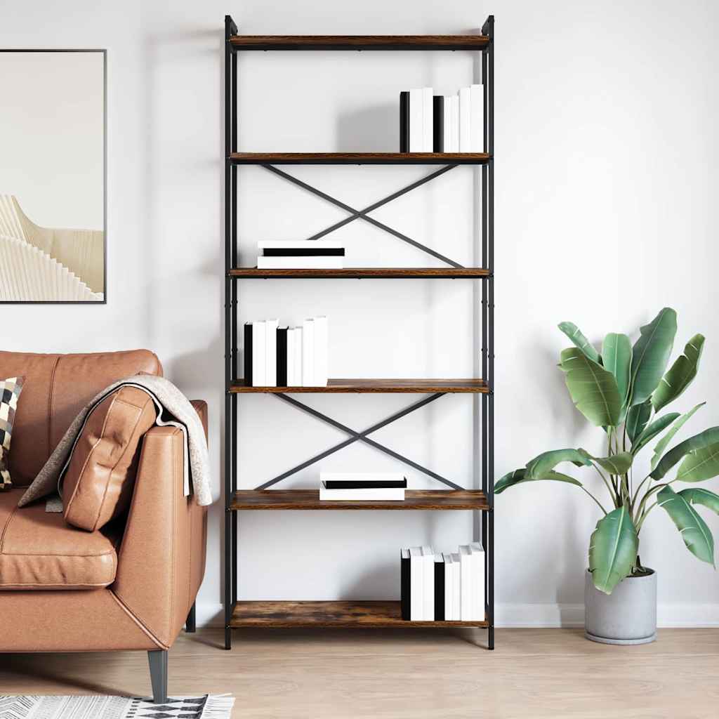 vidaXL Półka na książki Dąb wędzony 80 x 30 x 189,5 cm