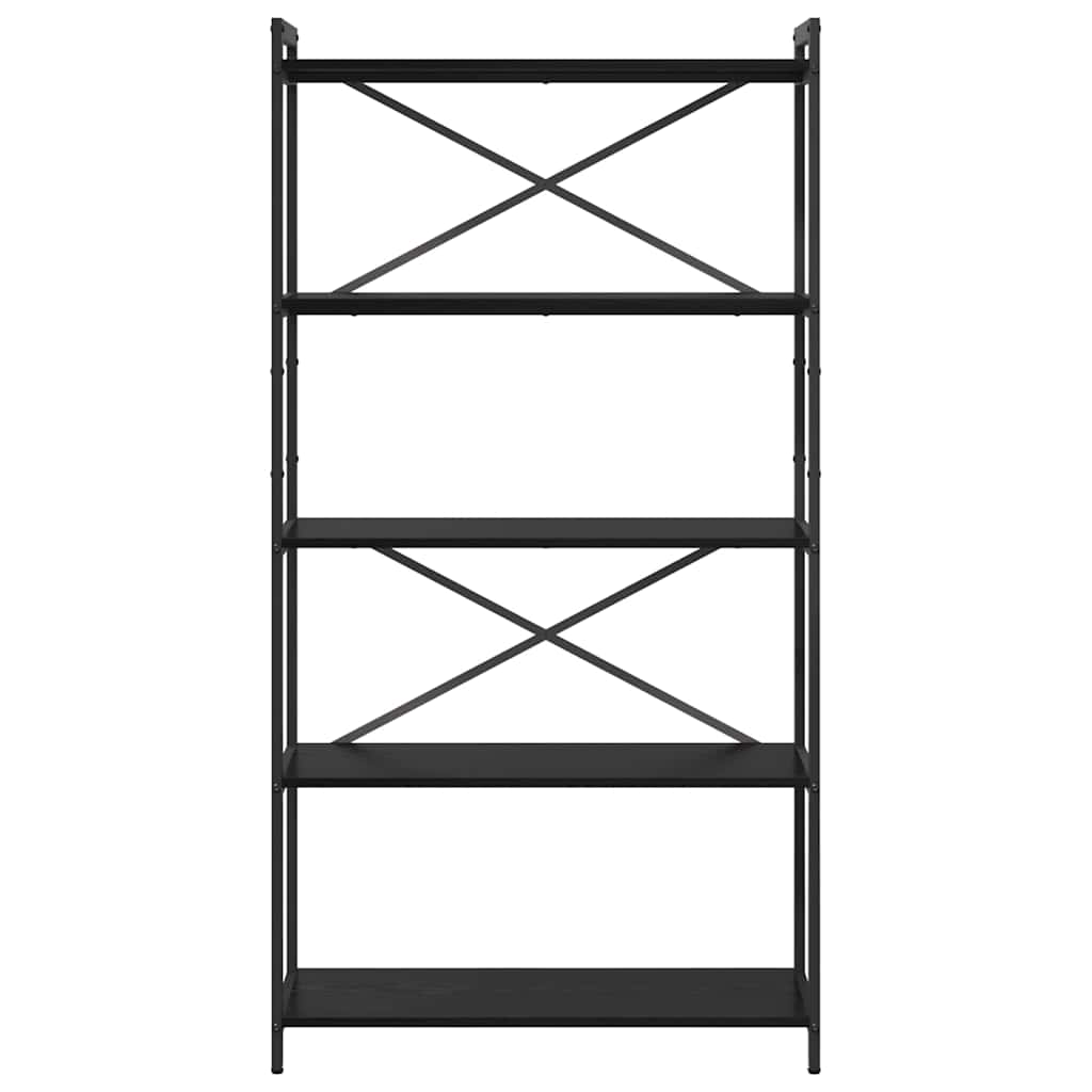 vidaXL Półka na książki Czarny Dąb 80 x 30 x 155 cm