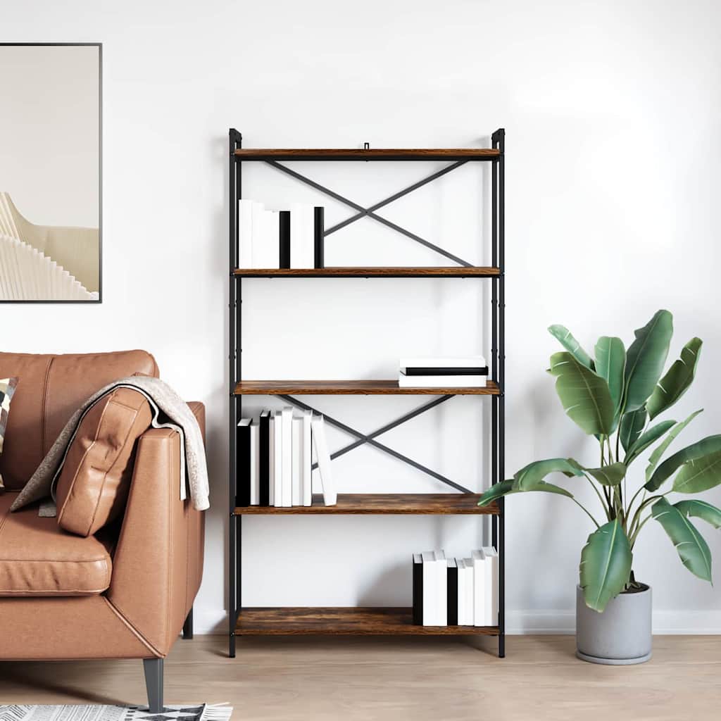 vidaXL Półka na książki Dąb wędzony 80 x 30 x 155 cm